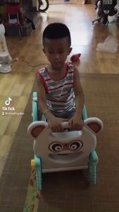 [Miễn Ship] Cầu trượt cho bé kết hợp bập bênh và ném bóng rổ đa năng  cầu trượt bập bênh gấu 3in1