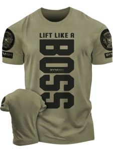 Summer new Adrenaline Power Workoout gym mens breathable round neck T-shirt high-quality letter printed casual top