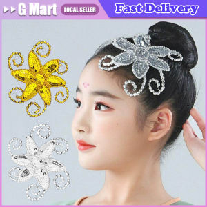 Women Kids Dance Headdress Stage Performance Hair Accessories Tiara Headpiece Traditional National Classical Dance Head Flower