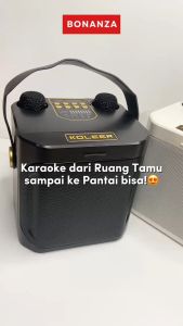 KOLEER Speaker 2 Mic Bluetooth Karaoke Set Lengkap Home TV Full Bass