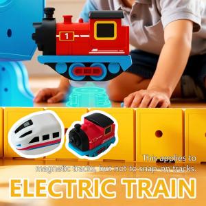 Electric Train Rechargeable Magnetic Train Diecast Toy For Magnetic Tracks Train Railway Track Toys For Children Gift