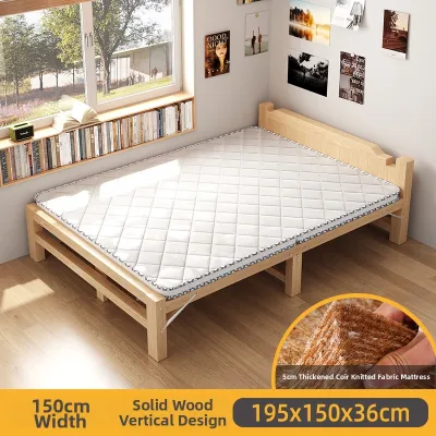 FWTDF | Japanese Style Folding Wooden Double Bed 1.5m