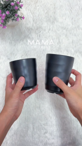 Mama Cooking - แก้วเมลามีน ขนาด 175 250 ml แก้วน้ำ แก้วชา แก้วกาแฟ เมลามีน พลาสติก สีดำ สไตล์เกาหลี
