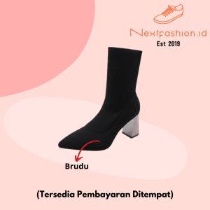 Sepatu Boots Wanita Warna Hitam Fashion Modern 235 Nextfashion