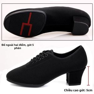 WUNUO | Giày Nhảy Đế Mềm Gót Trung Bình Cao cho Waltz Sàn Nhảy