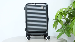 HML【Free Gifts】 Lightweight Cabin Luggage 20/24/28 Inch Front Open Luggage Top with Laptop Compartment TSA Lock
