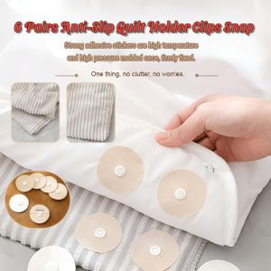 6 Pairs Quilt Holder Clips Snap Anti-Slip Quilt Fixing Clip Bed Sheet Blanket Fixer Removable Anti Kick Buckle