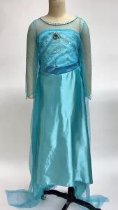 Blue Princess Dress Kids Long Birthday Dress for Girls Halloween Costumes Carnival Clothes 3 4 5 6 7 8 Years