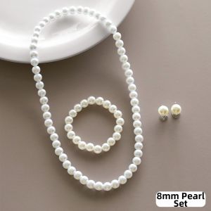 Charming Pearl Imitation Necklace Elegant High-Grade Girls Earrings