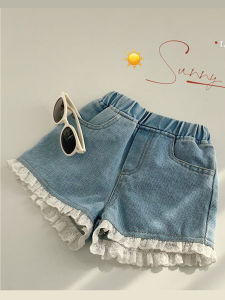 Stylish Thin Denim Short Pants for Girls Summer New Arrival Korean Version Childrens Clothing Cotton Polyester Blend Elastic Waistband