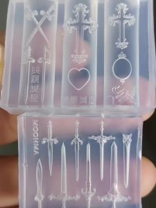 other | 3D Silicone Nail Art Mold Sword Moon Butterfly Cross Carving Mold Essential Tool for Nail Artists