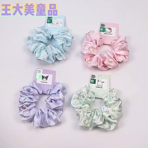 พร้อมส่ง โดนัทมัดผม ยางรัดผม Sanrio ลิขสิทธิ์แท้ นำเข้า ยางมัดผมแบบผ้า พิมพ์ลายHello Kitty Kuromi