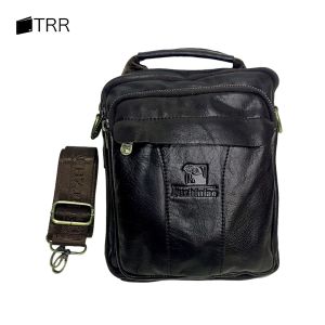 THAILEATHERGOODS กระเป๋าคาดอก กระเป๋าสะพายข้างหนังวัวแท้ กระเป๋าสะพายพาดลำตัวผู้ชาย รุ่น 5 ช่องซิป ถอดล้อคสายสะพายได้