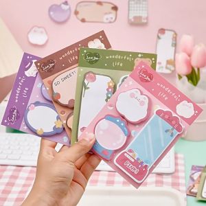 60 sheets/Pack Cute Sticky Note Set Sticky Self-Stick Cartoon Sticky Notes Suit for School and Office Supplies