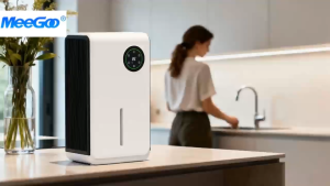 MeeGoo Dehumidifier Semiconductor 2L Dual Core Electronic AI Defrost Sterilisation Smart Sensing 360° Cycle 13000Pa+ High Suction