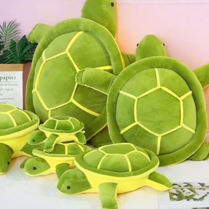 【SG-spot】Cute turtle plush toy sleeping on bed Green sea turtle Throw pillow doll