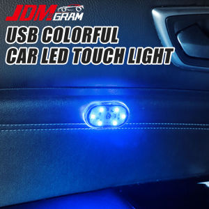 USB Car Interior Light LED Atmosphere Lamp Roof Ceiling Lamp Reading Light Plug and Play Touch Switch Colorful Decorative Night Light Auto Accessories