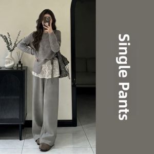 LIRENQING | Korean Style Fashionable Early Autumn Womens Sweater and Pants Set