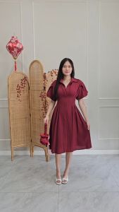 Natasya Dress Lengan Pendek Imlek Natal Orecca