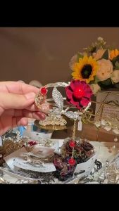 Jepit Rambut Korea Sanggul Rumbai Rose Tassel Hair Clip French Twist Hair Barrette HBA017