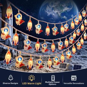 No Brand | Astronaut Rocket Shaped LED String Lights