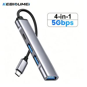 Kebidumei | KEBIDUMEI USB C Hub 4 Ports USB Type C to USB 3.0 Hub 5Gbps High Speed USB Splitter OTG Adapter for PC Laptop MacBook Pro