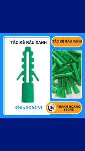 [Bịch 1 Kg] Tắc kê râu xanh 6x30mm - Tắc kê nhựa màu xanh nhựa tốt - Nở nhựa xanh