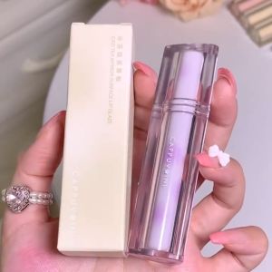 Oulesong Iced Tea Fruity Mirror Lip Glaze Long Wearing Transparent Tube Glass Lip Gloss Mirror Lip Gloss Nude Lip Tint Long Lasting Waterproof Lipstick Non-Stick 4 Colors