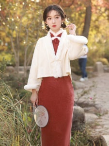 Áo Khoác Dài Tay Dày Lót Lông Cừu Màu Trắng Áo Khoác Ngoài Phong Cách Cổ Điển Áo Khoác Ngoài Cho Nữ Mùa Đông Áo Khoác Ngoài Dài Tay