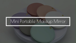 PROPRINTZ Compact Stainless Steel Mirror PU Leather Ultra-thin Round Small Pocket Mirror Portable Mini Travel