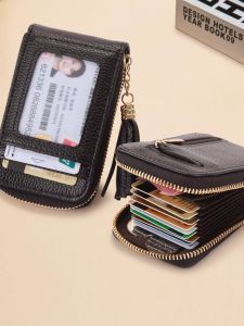 Fashionable Tassel Accordion Card Holder Womens Wallet Multi-Functional Coin Purse Card Clip Stylish Compact Organizer