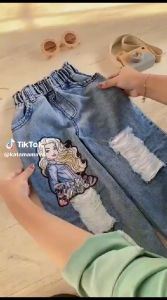 Kulot Jeans Sobek Motif Barbie 3th-13th