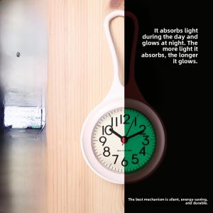Glow-in-the-dark Kitchen Bathroom Waterproof Suction Cup Silent Wall Clock Mini Decorative Timepiece for Bedroom And Living Room