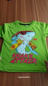 Baju Kaos Distro Anak Laki Laki Karakter Hiu Lucu Import 1 - 10 Tahun - Hypelane Kids - DTF