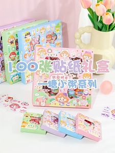 Stiker 2D 100 Lembar Sticker Momo Kartun Korea Lucu Anti Air