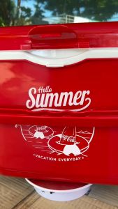 กระติกน้ำแข็งโค้กมีก๊อก(รุ่นหาดทิพย์) 18 ลิตร พลาสติกหนา ฉีดโฟมทั้งใบเก็บเย็นกว่า 8 ชม พร้อมส่งทันที