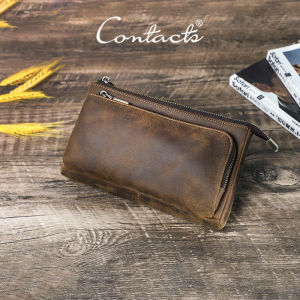 CONTACTS Genuine Leather Digital Accessories Storage Bags Electronic USB Data Cable Earphone Case Phone Gadgets Travel Organizer Pouch