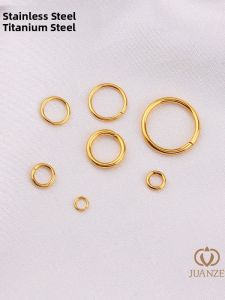 Stainless Steel Titanium Gold Open Circle Round Ring DIY Handmade Beading Material for Bracelets and Necklaces