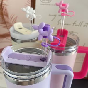 For Stanley Cup with Straw Large Diameter 10mm Cute Balloon Dog Silicone Heat-Resistant Dustproof Straw Plug Cap