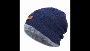 Mũ Len Mùa Đông Dày Dặn Ấm Áp Không Vành Mũ Lông Thú Dành Cho Nam Mũ Ngoài Trời Màu Trơn Chất Liệu Polyester Mũ Mùa Đông Dành Cho Người Lớn