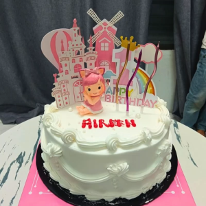 Ins Colourful Rainbow Happy Birthday Cake Topper Rainbow Cake Decoration Kek Hiasan 1st Birthday Cake 毛球彩虹蛋糕装饰 彩虹蛋糕插牌