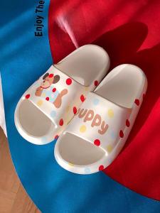 Fun Little Dog Slippers Home Bathroom Summer Anti-Odor Couples EVA Soft Thick Bottom Cartoon Style Mens Womens Slippers