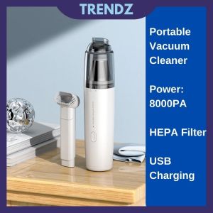 TRENDZ Portable Vacuum Cleaner Light & Portable Modern Type Wireless Handy Vacuum Cleaner Cordless Vacuum Mini Home Car Vacuum Portable Rechargeable USB Car Use