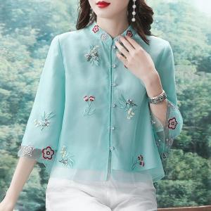 Retro Style Womens Tang Suit Loose Artistic Daily Wear Chinese Traditional Fashion Republic of China Theme Zen Influence