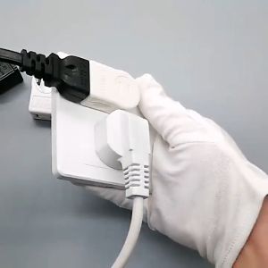 Flat head Japanese ultra-thin converter plug Mini 90 degree turn TV socket patch panel two-hole strip power