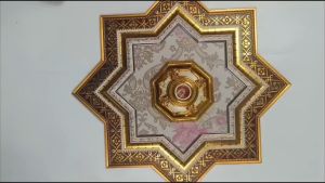 Ornamen Lampu PVC Fitting Hias Grc/Gypsum Ukuran 50CMx50CM Bahan Figura Premium KODE BGW 50X50