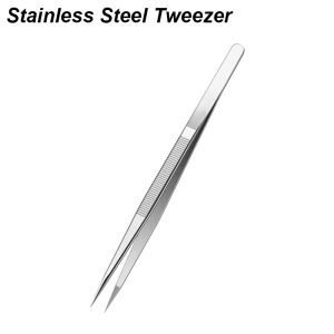 Precision Tweezers Stainless Steel Fine Point Slide Lock Adjustable Grip for Electronics Phone Repair Eyebrow Jewelry Make Tool