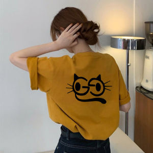 Brand Discount Withdraw from Cupboard Womens Clothing Big Sale Yellow Shoulder T-Shirt Short Sleeve Womens Summer Pure Cotton Loose Half-Sleeve Top Ins