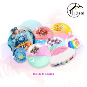 IDeal Home 100g Dried Flower Bath Bomb Sea Salt Bathbomb Essential Oil Bubble Bath Ball Sea Salt Ball Bath Bomb Fizzies