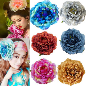 เครื่องประดับผมดอกบัวขนาดใหญ่สไตล์ชาติพันธุ์สำหรับงานแต่งงานและงานแสดงแฟชั่นชายหาด ที่คาดผมแบบจีนโบราณ หมุดผมสีทอง